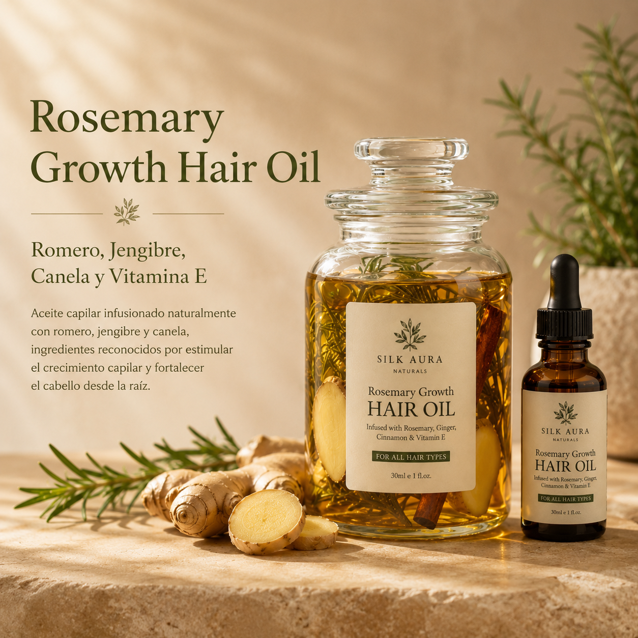 Rosemary Growth Hair Oil — aceite capilar natural de 30ml